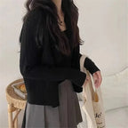 Knitted Cardigan Two-piece Set Spring and Autumn Thickened Sweater Suspender Top Sweater Vest Student Coat White Cardigan Pink - Matrix Studios