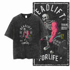 YG BODY BUILDING Printed Cotton Acid Washed Graphic Unisex T Shirt Cool CROSSFIT Streetwear Men Tshirts Big Size Tee for Men - Matrix Studios