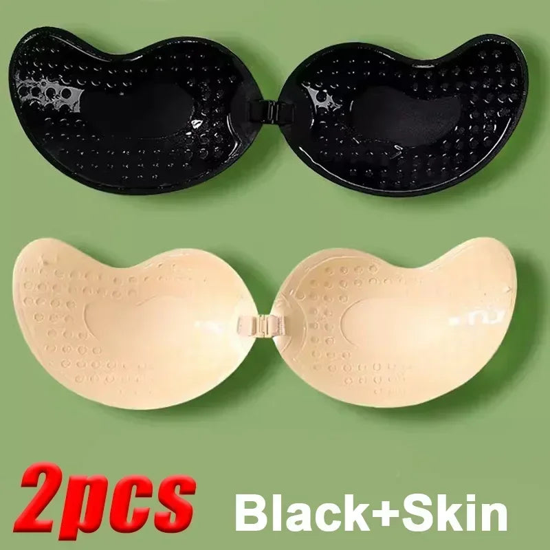 Invisible Push Up Bras Women Backless Strapless Bra Nipple Cover Front Closure Bralette Underwear Silicone Self-Adhesive Bra Pad - Matrix Studios