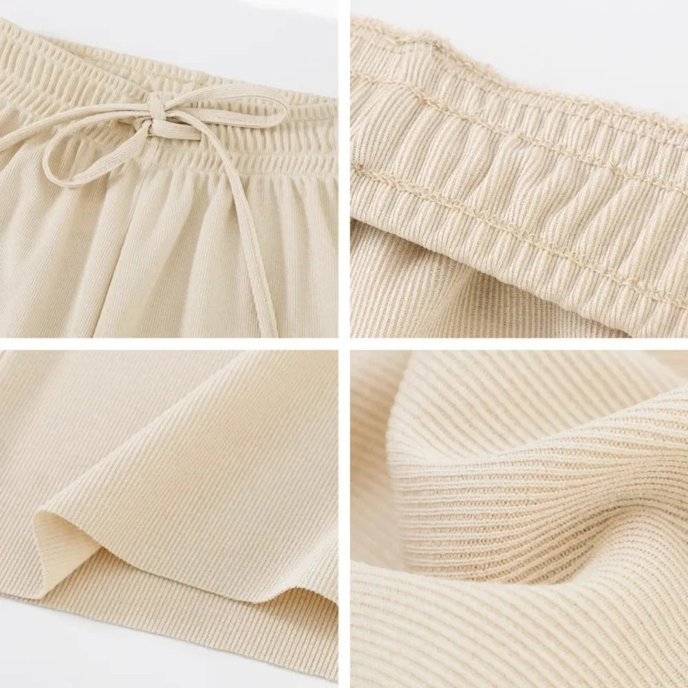 2026 Women Ankle-Length Wide Leg Pants Casual Summer Solid Elastic Waist Loose Ice Silk Pants Spring Summer Female Trousers - Matrix-studios.com
