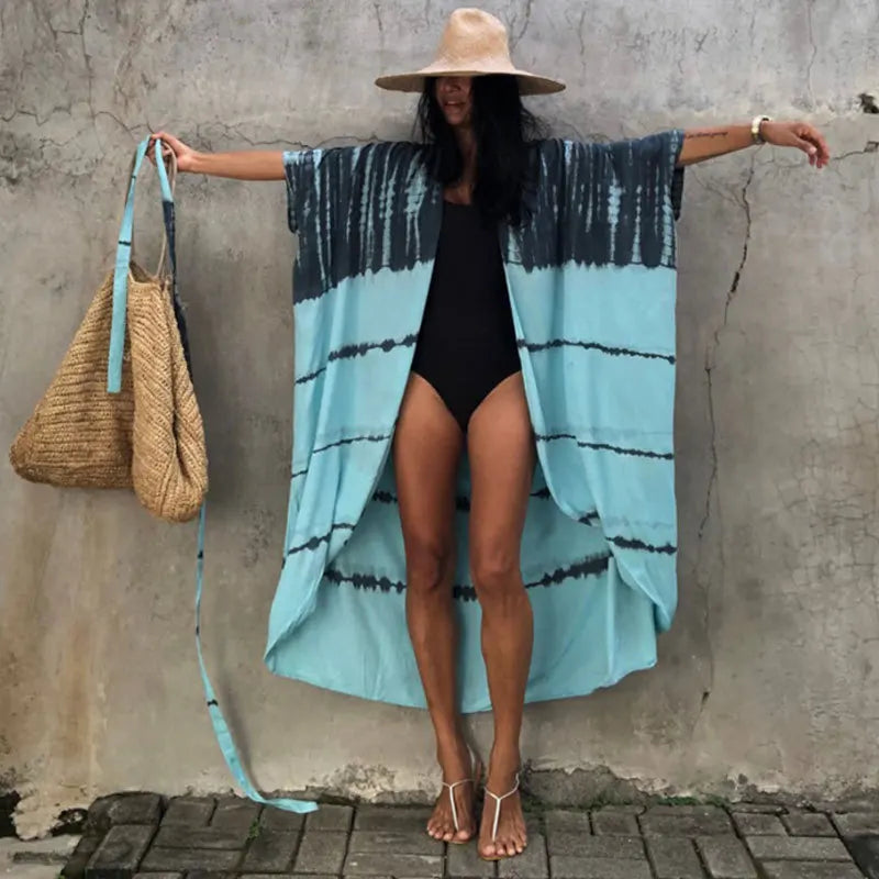 Beach Dress Tunic Cover up Embroidery Kaftan Saida de Praia Women Bikini Cover-up Pareo Sarong Beachwear - Matrix Studios