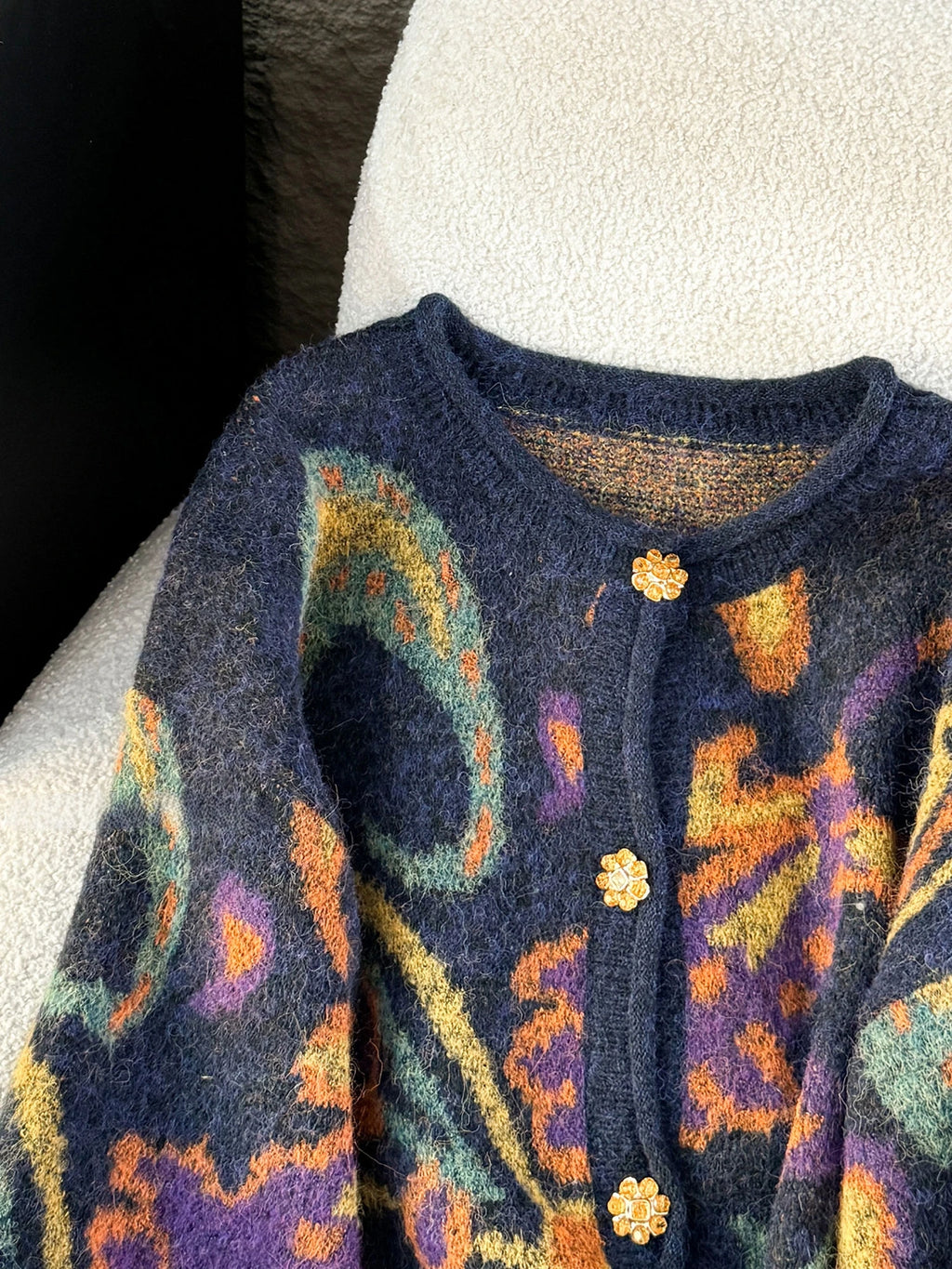 Autumn Retro Sweater Cardigan Women Korean Fashion Thick Metal Embroidery Knitted Gentle Vintage Clothes - Matrix Studios
