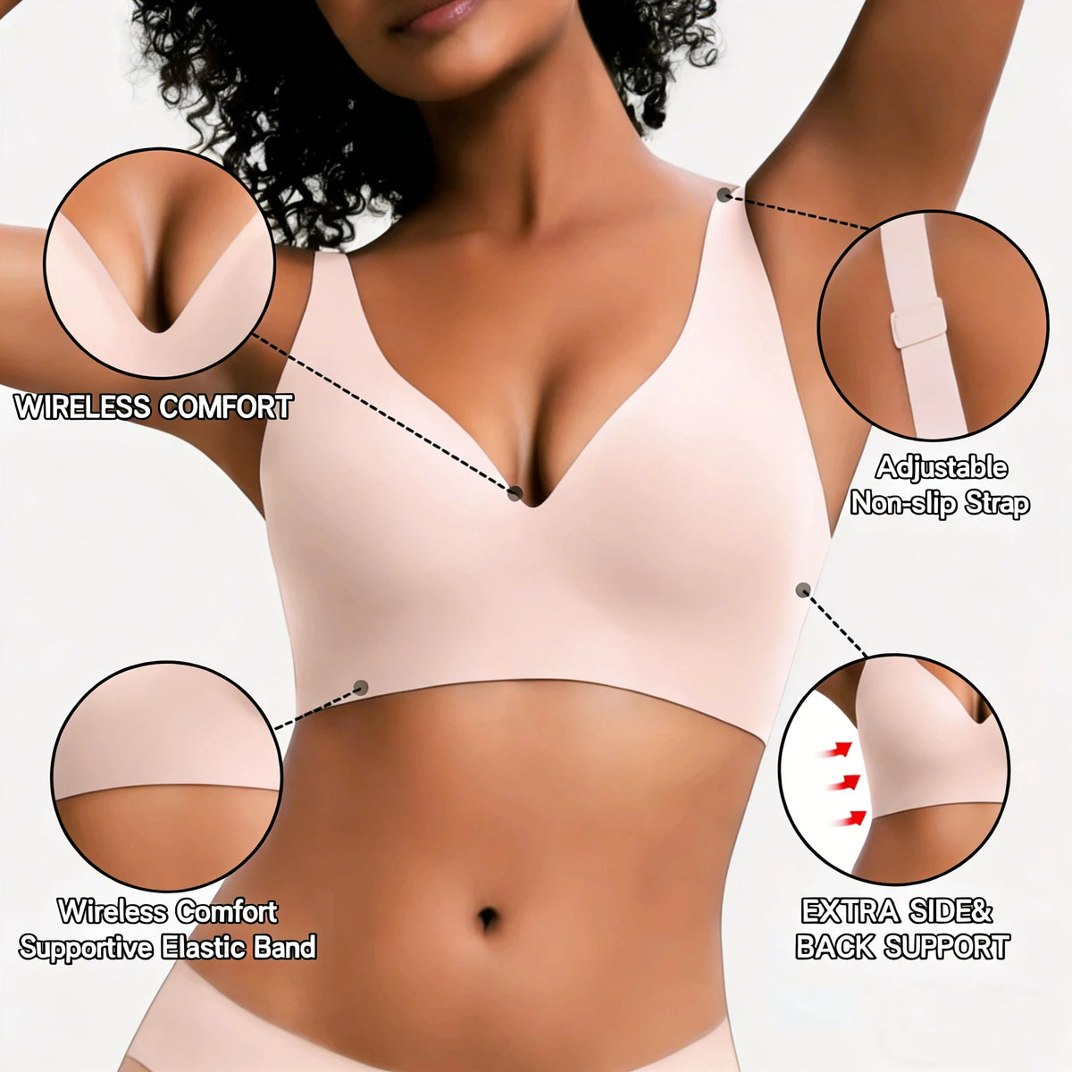 Zero Feel Jelly Wireless Seamless Bra for Women, Gentle All Day Shaping Support, Skin Friendly Breathable Seam Edge, Light Invisible Bra for Office Casual Daily Wear - Matrix Studios