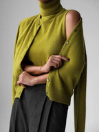 Blubelle Women's New Autumn Turtleneck Sleeveless Tank Top Soft Knit Button Up Cardigan Sweater Fashion Sets - Matrix Studios