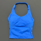 HISTELLO Sports Halter Top Seamless Longline Strappy Gym Tank Top Women Yoga Clothing Workout Fitness Sportswear Pilates Vest - Matrix-studios.com