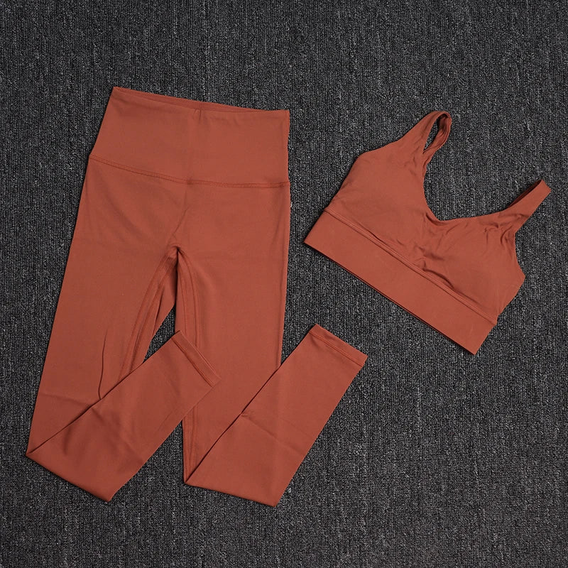 TRY TO BN Gym Sets Woman 2 Piece Sports Bra High Waisted Leggings Fitness Sportswear Women's Tracksuit Yoga Wear Workout Clothes - Matrix-studios.com