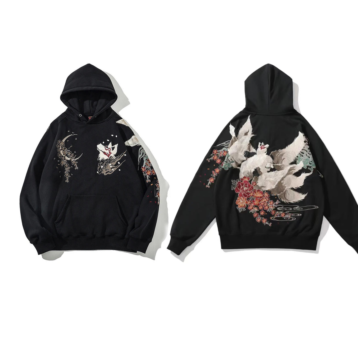 High Quality Embroidery Man Women Hoodies Harajuku 100% Cotton Hooded Sweatshirts Autumn Long Sleeve Black Pullover Loose Tops - Matrix Studios