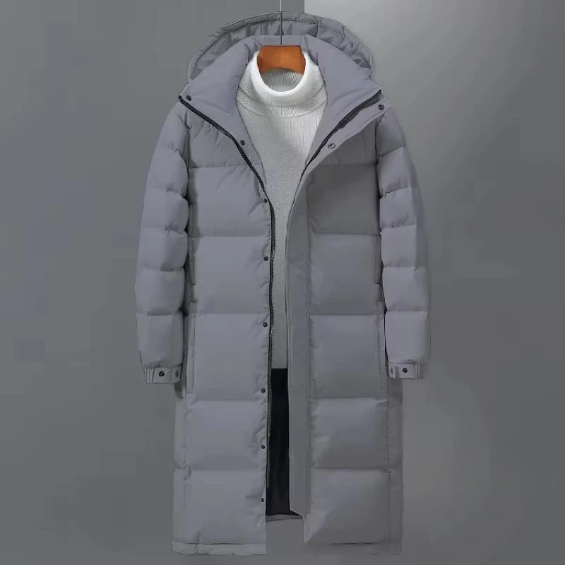 New Winter Men Long Puffer Jackets Hooded Casual Duck Down Coats Quality Male Outdoor Windproof Warm Winter Parkas Mens Clothing - Matrix Studios