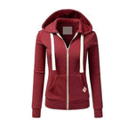 2024 Autumn/Winter New Women's Personalized Fashion Sports Hoodie Long Sleeve Drawstring Pocket Zipper Coat Woolen Sweater Top - Matrix Studios