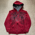 American Y2K New Fashion Trend Fleece Padded Zipper Hoodie Women Street Hip Hop Joker Loose Sweatshirt Couple Casual Punk Hoodie