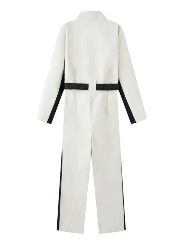 2026 Women's Elegant Skateboard One-piece Fleece Ski Bodysuit Female Long Sleeve Waterproof Windproof Patchwork Skiing Jumpsuits - Matrix Studios