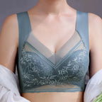 1pcs Women Lace Plus Size Bra Basic Anti Sagging Thin Vest With Padded Female Brassier Lady Ice Silk Seamless Comfort Breath Bra - Matrix Studios