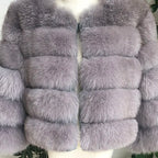 High Quality Fur Coat Women 100% Real Fox Fur Jacket Women's Fall/Winter Luxury Short Natural Fox Fur Coat Leather Jacket - Matrix Studios