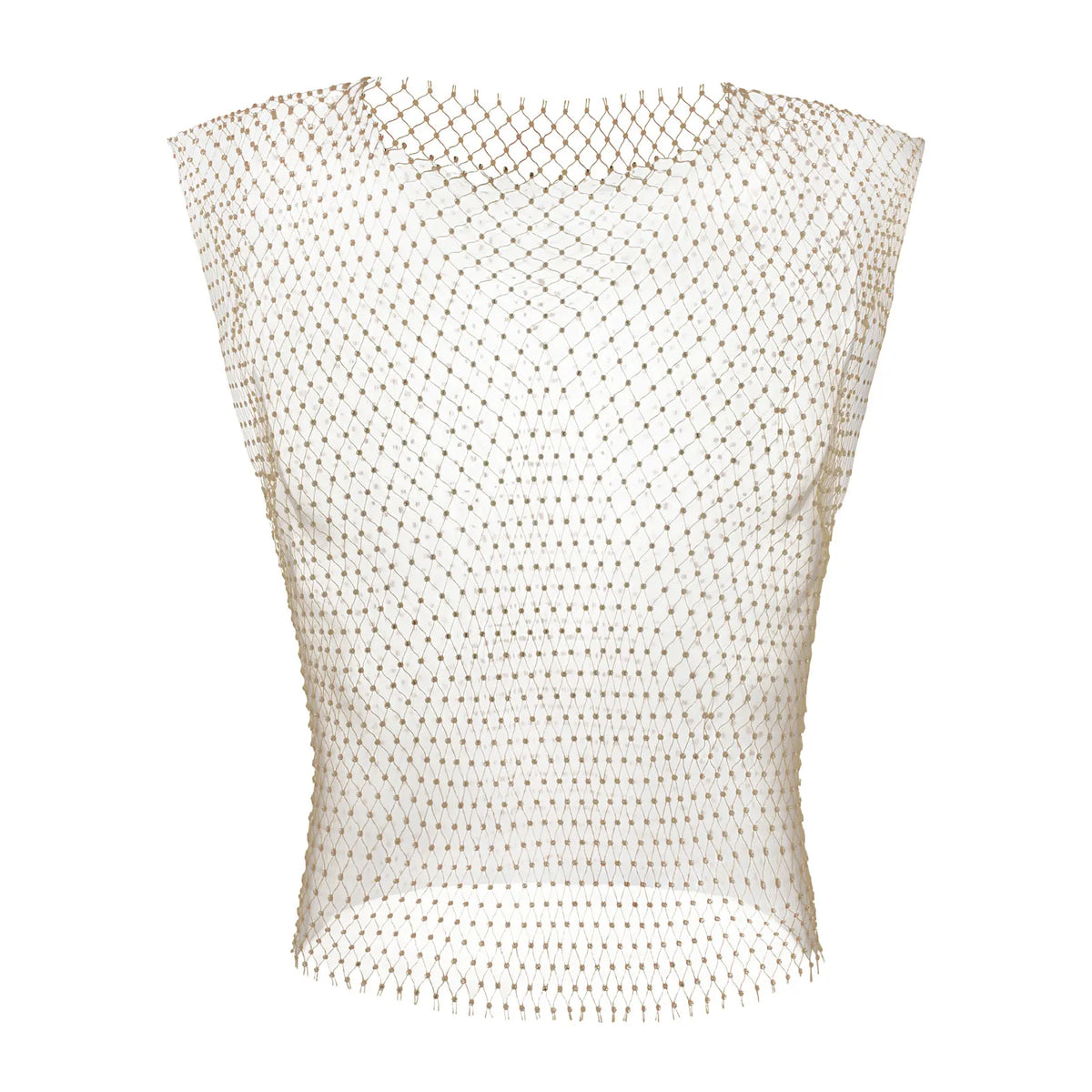 Men Sexy Tank Tops Fishnet Rhinestone Shiny Hollow Vest Man Mesh See-Through Sleeveless T-Shirt Transparent Clothing - Matrix Studios