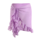 Yiiciovy 2023 Women Cover-Ups Skirts Chiffon Swimwear Pareo Scarf Bikini Cover-Ups Wrap Kaftan Sarong Beach Sexy Skirts 9 Colors - Matrix Studios
