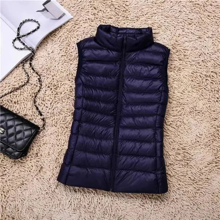2026 White Duck Down Jacket Women Vest Autumn Winter Sleeveless Waistcoat Warm Lightweight Puffer Jacket Female Tops Outwear 8XL - Matrix Studios