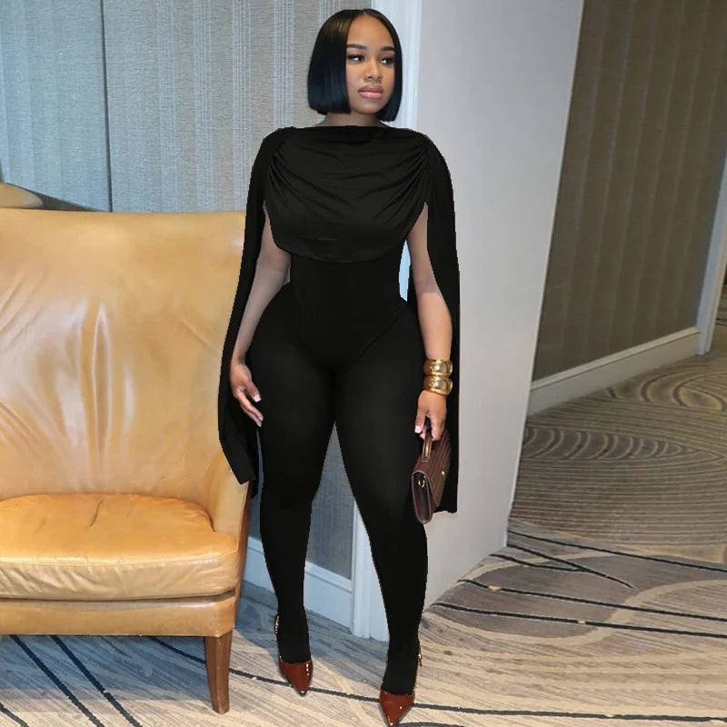 Solid Patchwork Bandage Ruched Jumpsuit Woman Elegant Sleeveless Strecth Sheath Evening Romper Women Jumpsuits Combinaison Femme - Matrix Studios
