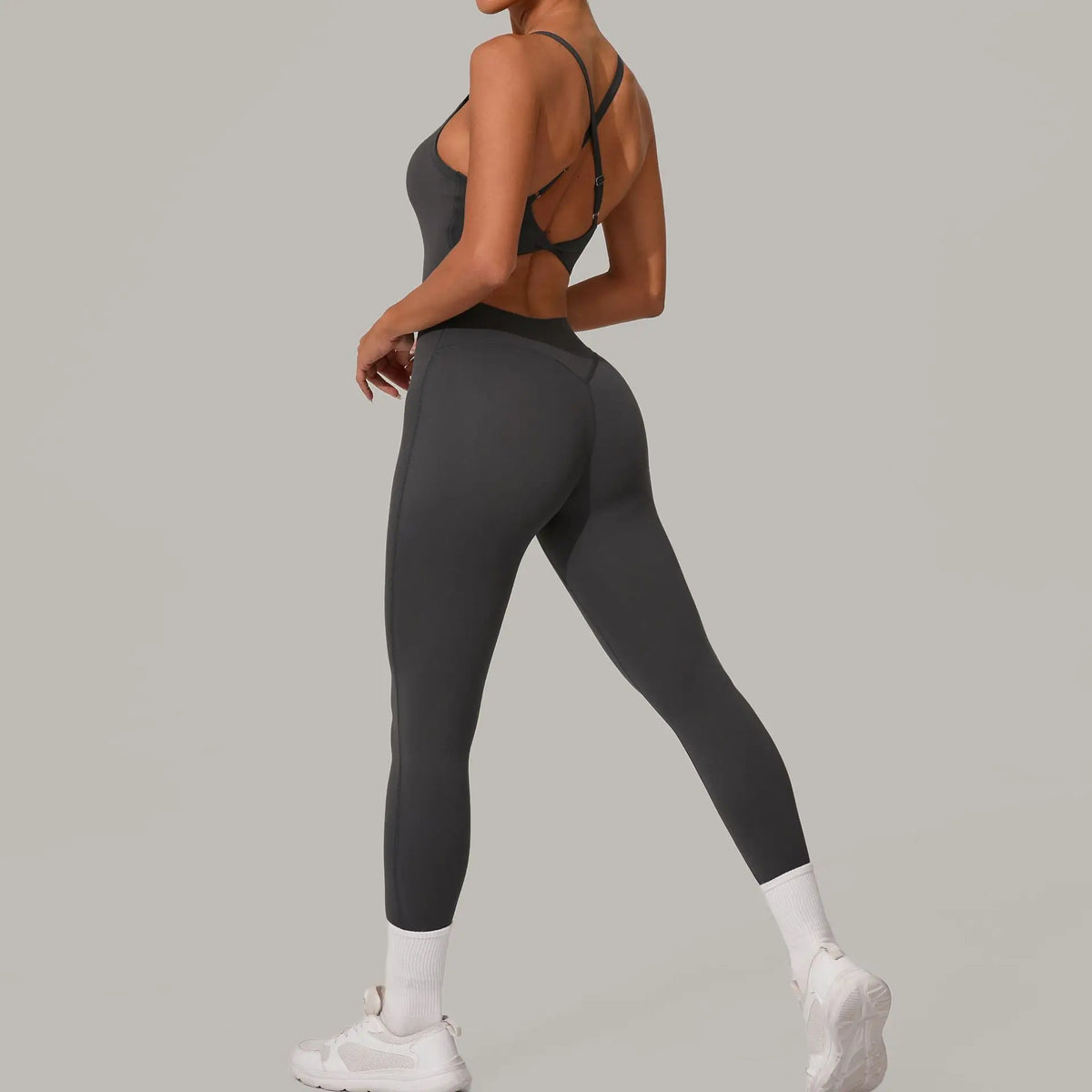 Sexy Hollow Cross Backless Sporty Tight Jumpsuit Woman Sportswear Summer One Pieces Outfit Gym Fitness Overalls Yoga Jump Suit - Matrix Studios