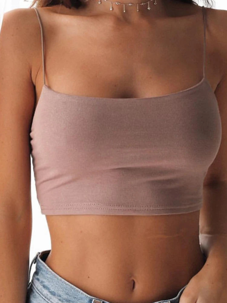 Sexy Tank Top Black Halter Crop Tops Women Summer Camis Backless Camisole Fashion Casual Tube Top Female Sleeveless Cropped Vest - Matrix-studios.com
