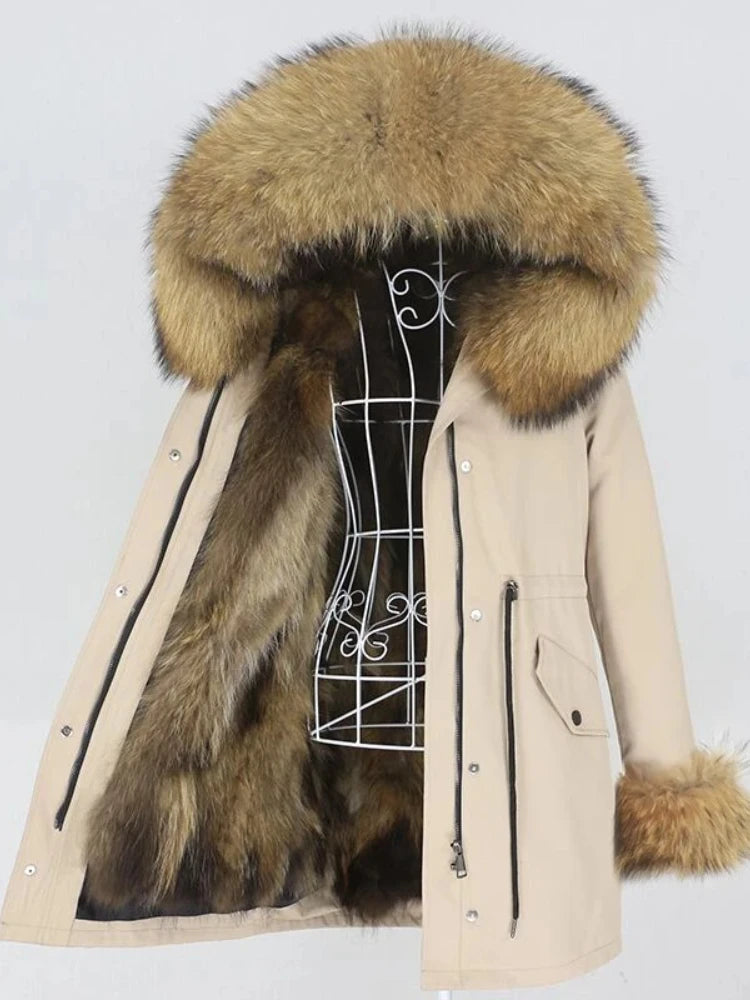 OFTBUY Winter Jacket Women Long Parka Real Fox Fur Coat Natural Raccoon Fur Collar Hood Thick Warm Streetwear Parkas New - Matrix Studios