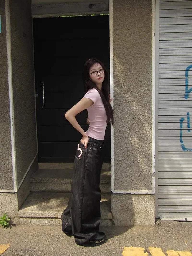 2025 Autumn Winter Women's Denim Jeans Y2K Wide Fit Baggy Jeans Grunge Harajuku Cowboy New In Pants Korean Mom Jeans Punk Retro - Matrix-studios.com