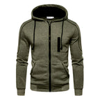 Men's Long Sleeve Zip Up Hoodie Casual Athletic Sweatshirt Hooded Jacket with Pockets Spring Fall Warm Fleece Lined Coat Outwear - Matrix Studios
