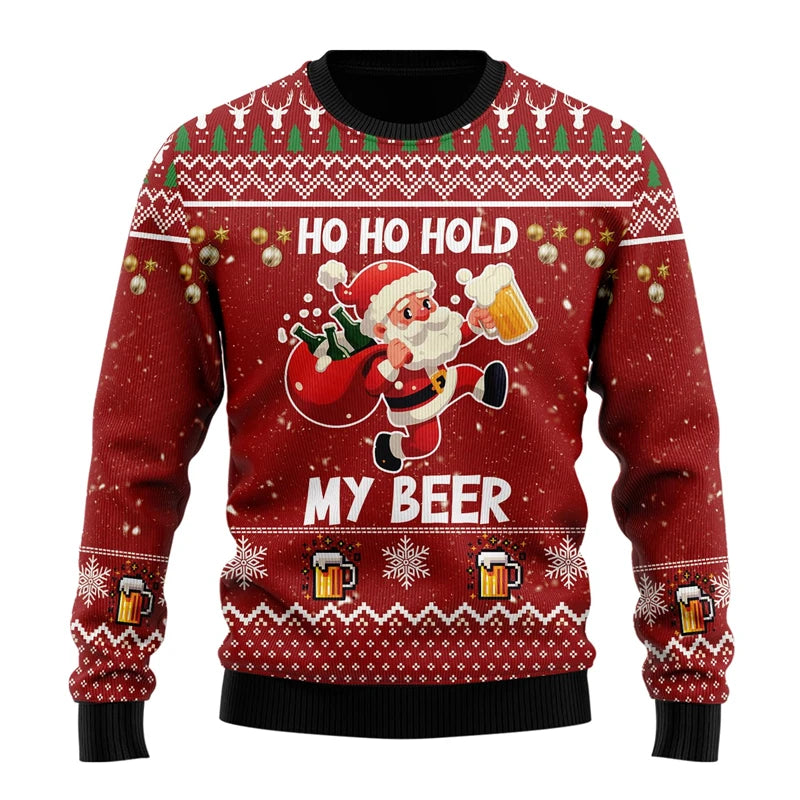 Fashion Beer Ugly Christmas Sweater For Women Clothes Hip Hop Bar Party Men Sweatshirts Casual Male Pullovers Beers Tracksuit - Matrix Studios
