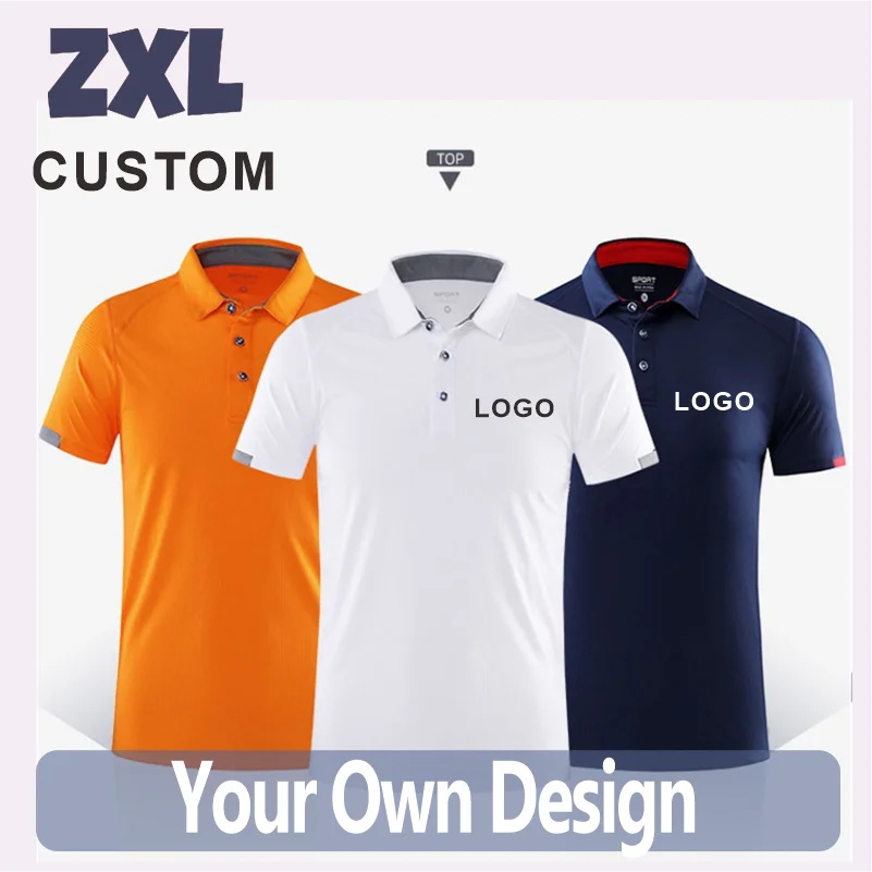 2023 Quick-drying Sports Polo Shirt Custom Design Company Brand Logo/Print Embroidery Breathable Lapel Short Sleeve Tops S-4XL - Matrix-studios.com