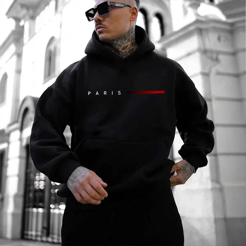 Paris Fashion Hoodies for Men All Season Daily Casual Sports Hooded Sweatshirts 2025 Male Home Outdoor Comfort Fashion Pullover - Matrix Studios