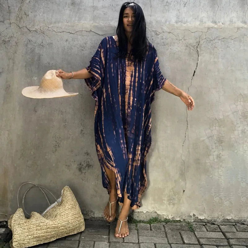 Plus Size Women Beachwear Long Beach Coverups Kaftan Casual Caftan Dress Swimwear cover ups - Matrix Studios