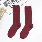 1/3/5 Pairs Women's Ribbed Crew Socks Soft Stretchy Solid Color Slouch Mid-Calf Sock High Quality Elastic Casual Fashion Sox - Matrix Studios