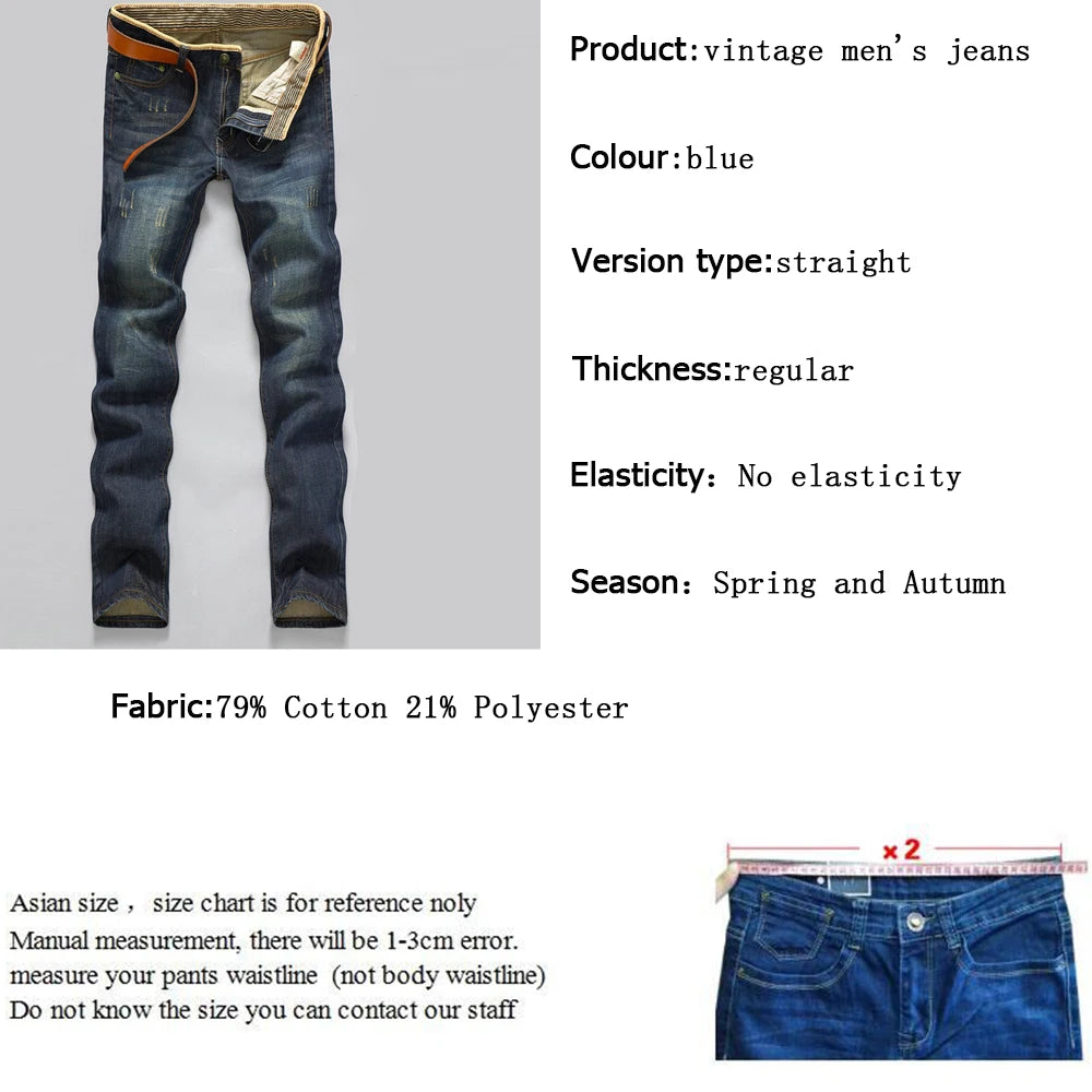 2025 Casual Jeans Men Business Straight Jeans Stretch Denim Pants Trousers Slim Fit Classic Cowboys Young Man Jeans - Matrix Studios
