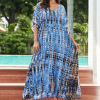Women's Beach Kaftan Dresses Half Sleeve Caftan Swimsuit Plus Size Bathing Suit Cover Ups - Matrix Studios