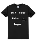EU size 100% pure cotton custom T-shirt front and back team school uniform store logo text photo for men's personalized high-end - Matrix Studios