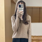 Women Autumn Winter Clothing Hooded Collar Pullover 100% Merino Wool Sweater New Fashion Cashmere Tops Bottoming Knitwear Soft - Matrix Studios