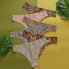 WarmSteps 3Pcs/Set Sexy Leopard Thongs Women's Panties Thongs 2024 New Female Underwear Seamless Printed Panties Ice Silk Briefs - Matrix Studios