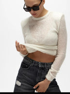 Women Elegant Soft Women Knited Pullover Sweater Lady Casual Crew Neck Long Sleeve Sweaters 2024 Spring Autumn Female Outwear - Matrix Studios
