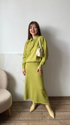 Hirsionsan Winter Thick Women Knitted Suits Soft 2 Pieces soft Female Sets Polo Neck Sweater & Wide Leg Pants Knitted Outfit - Matrix-studios.com