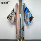 Europe WINYI new tunic bikini sweet lady pink boho Cardigan stitch Cocktail sexcy Boho Maxi Holiday Batwing Sleeve KIMONO mujer - Matrix Studios