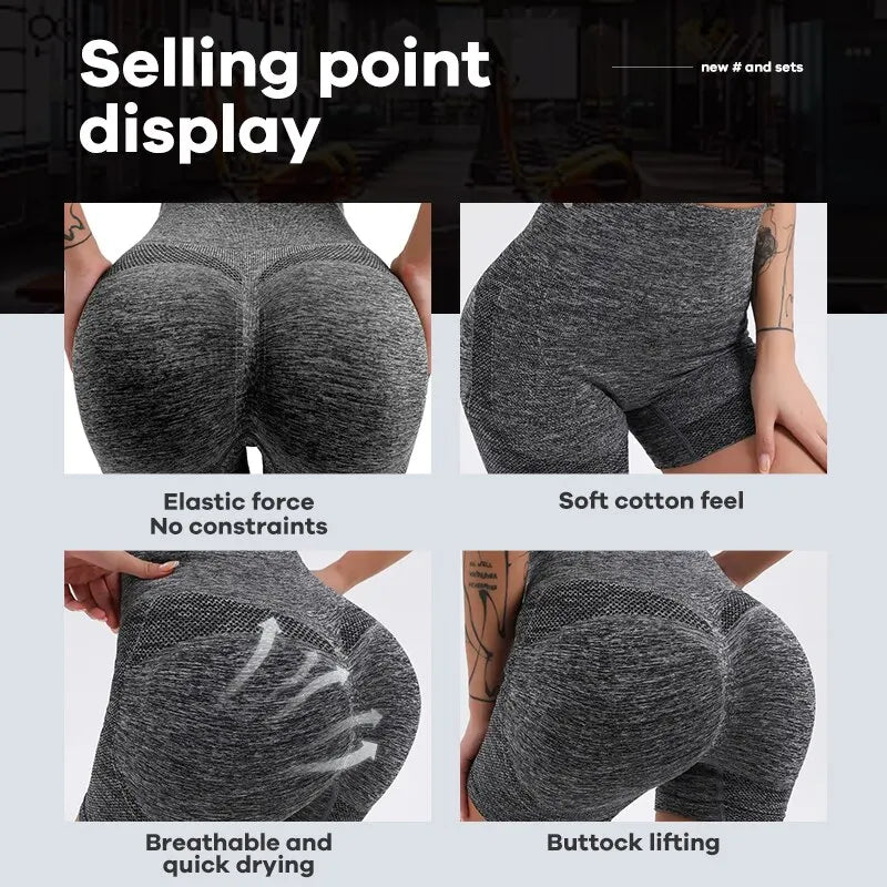 CZGUKE Women High Waist Workout Shorts Butt Lifting Tummy Control Ruched Booty Smile Yoga Short Pant - Matrix Studios