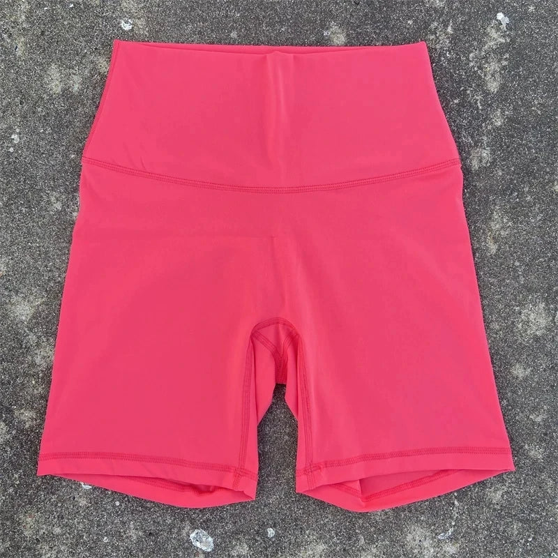 Solid Color Women Fitness Sports Short High Waist Yoga Short Leg Cycling Comprehensive Training Jog Squat Proof Internal Pocket - Matrix Studios