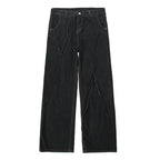 2026 Men HipHop Distressed Jeans Pants Men Ripped Patchwork Denim Pants Male Oversized Loose Casual Streetwear Wide Leg Trousers - Matrix Studios