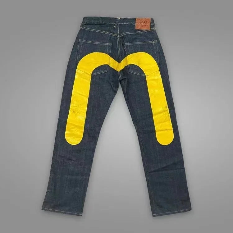 Jeans Women Gothic Y2K Retro Streetwear Black Cargo Punk Vintage Kpop Print Wide Leg Denim Panrts Female Autumn Trousers Pants - Matrix-studios.com