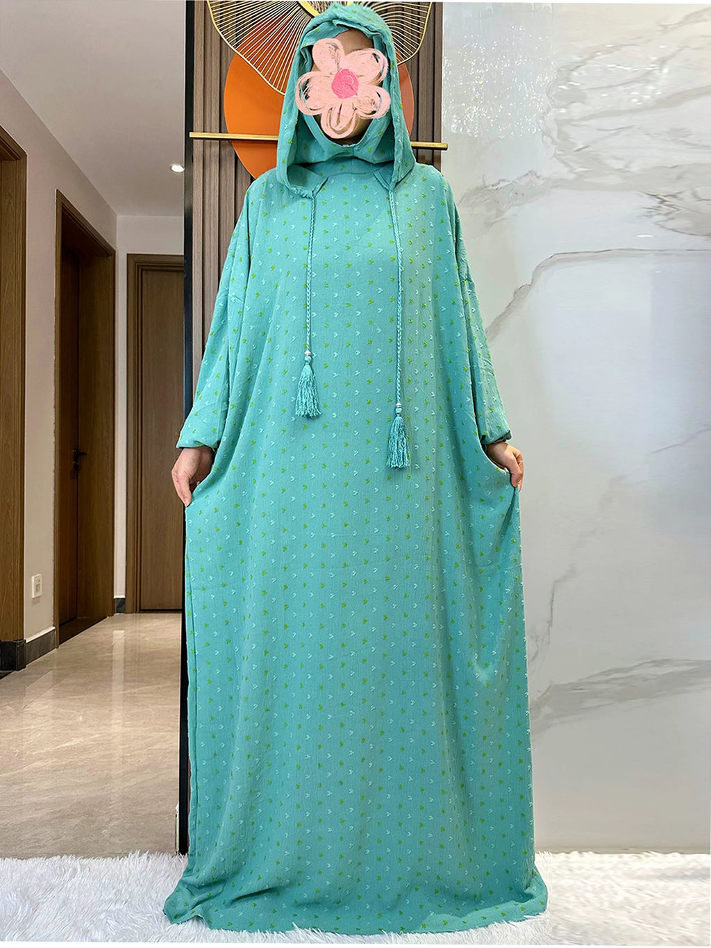 Latest Ramadan Soft Cotton Prayer Abaya Double Hats Dubai Turkey Islam Prayer Clothes Fabric Dresses Islam Women Dress Kaftan - Matrix-studios.com