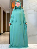 Latest Ramadan Soft Cotton Prayer Abaya Double Hats Dubai Turkey Islam Prayer Clothes Fabric Dresses Islam Women Dress Kaftan - Matrix-studios.com
