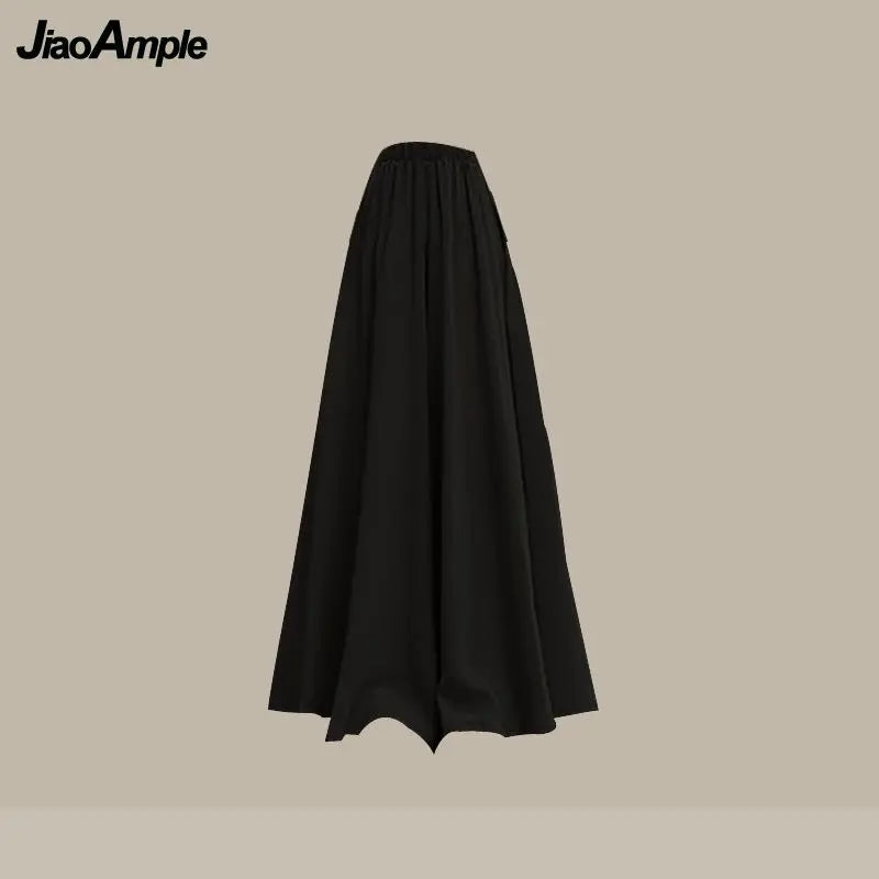 2025 Autumn/Winter New Korean Elegant In Matching Set Women's Fashion Knitted Cardigan Coat+Loose Skirt Pants Two Piece Suit - Matrix-studios.com