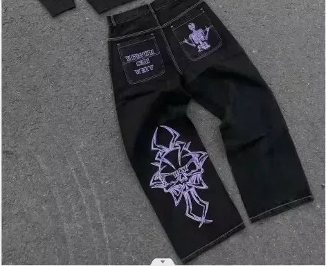 Streetwear Heavy Jeans Y2K Clothing Men Women Hip Hop Retro Pockets Baggy Cargo Pants Baggy Jeans Low Rise Wide Leg Trousers - Matrix Studios