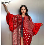 WINYI Summer Kimono Party Dress Beach Wear Swim Suit Cover Up Africa Women Boho Puff(ed) Sleeves Cardigan Sexy Holiday Kaftan - Matrix Studios