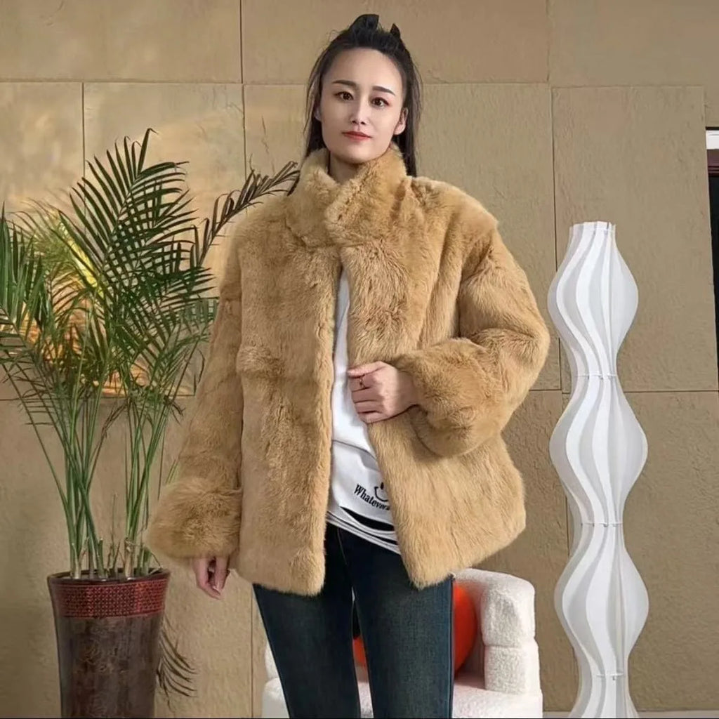 Fancy Rani Real Fur Coat Women Natural Rabbit Winter Jacket Leather And Fur Women's Long Clothing Female Outerwears With 2025 - Matrix Studios