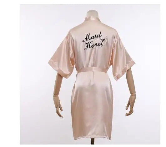 Wedding Bride Bridesmaid Robe Dressing Gown Sexy Women Bathrobe Nightgown Short Sleepwear Casual Flower Kimono Geisha M L XL - Matrix-studios.com